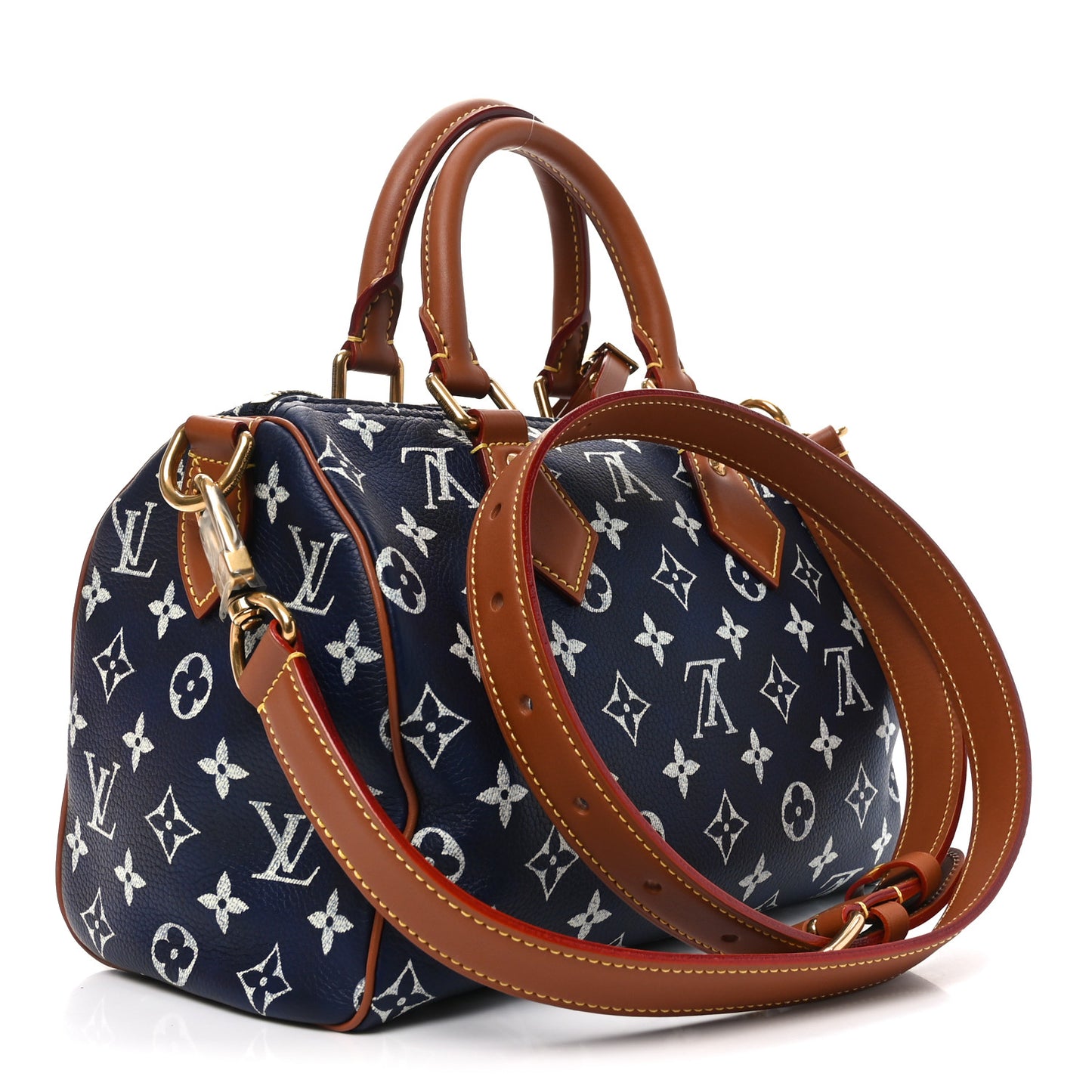Calfskin Monogram Speedy P9 Bandouliere 25 Indigo