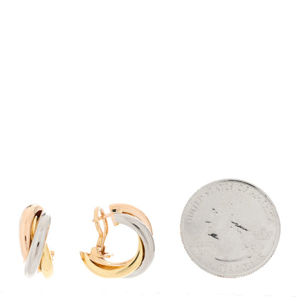 Cartier 18K Pink Yellow White Gold Small Trinity Earrings 2 of 7