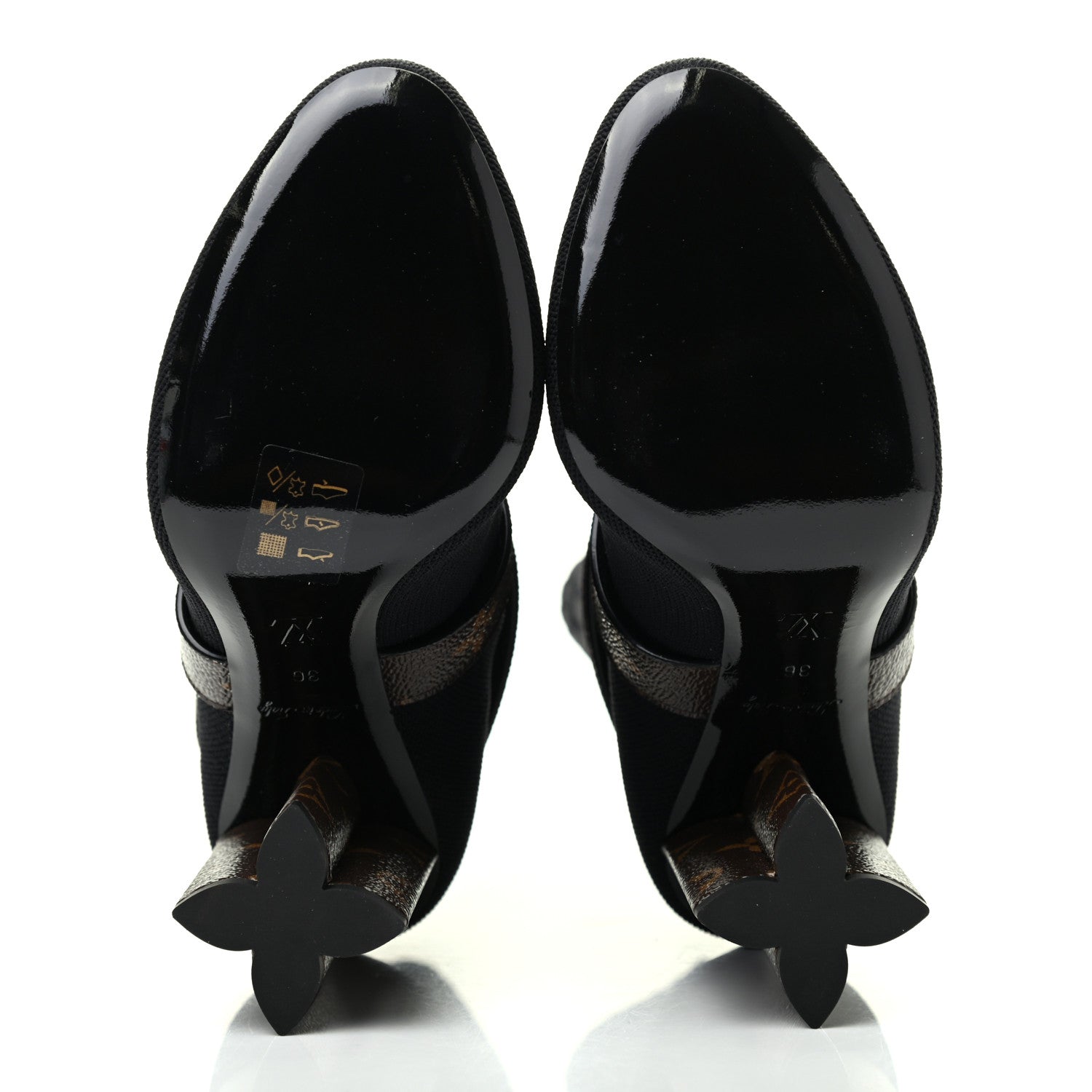 Louis Vuitton Monogram Stretch Fabric Silhouette Ankle Boots 36 Black 5 of 9