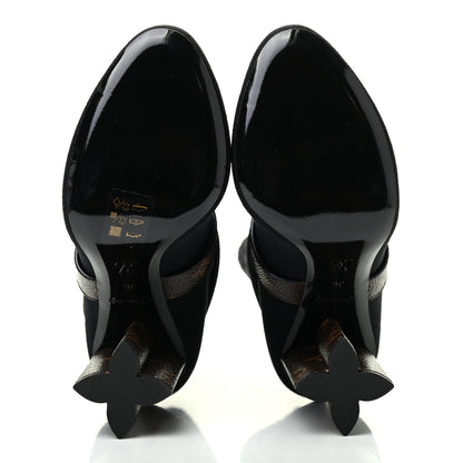 Louis Vuitton Monogram Stretch Fabric Silhouette Ankle Boots 36 Black 5 of 9