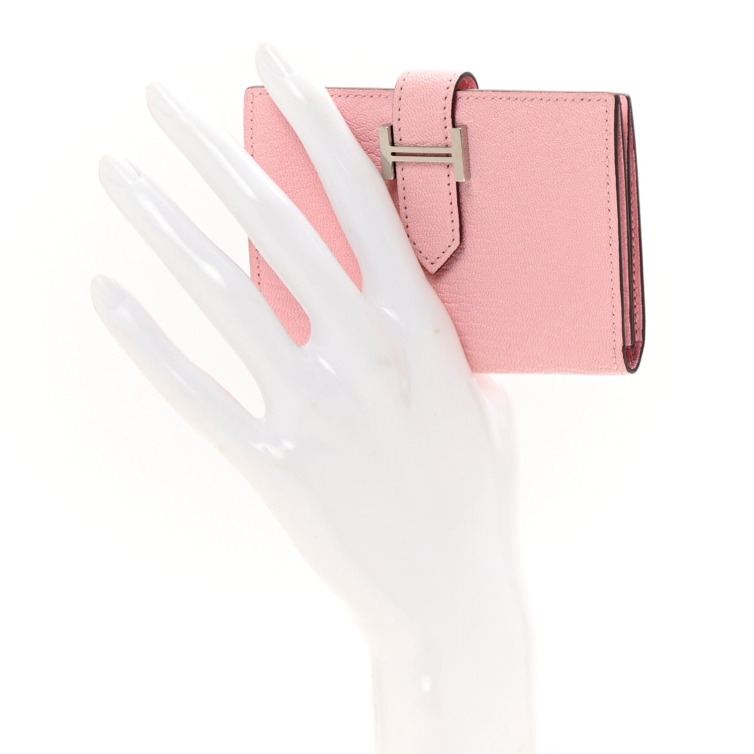 Hermes Chevre Mysore Bearn Card Holder Wallet Rose Sakura 2 of 10