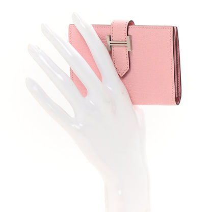 Hermes Chevre Mysore Bearn Card Holder Wallet Rose Sakura 2 of 10