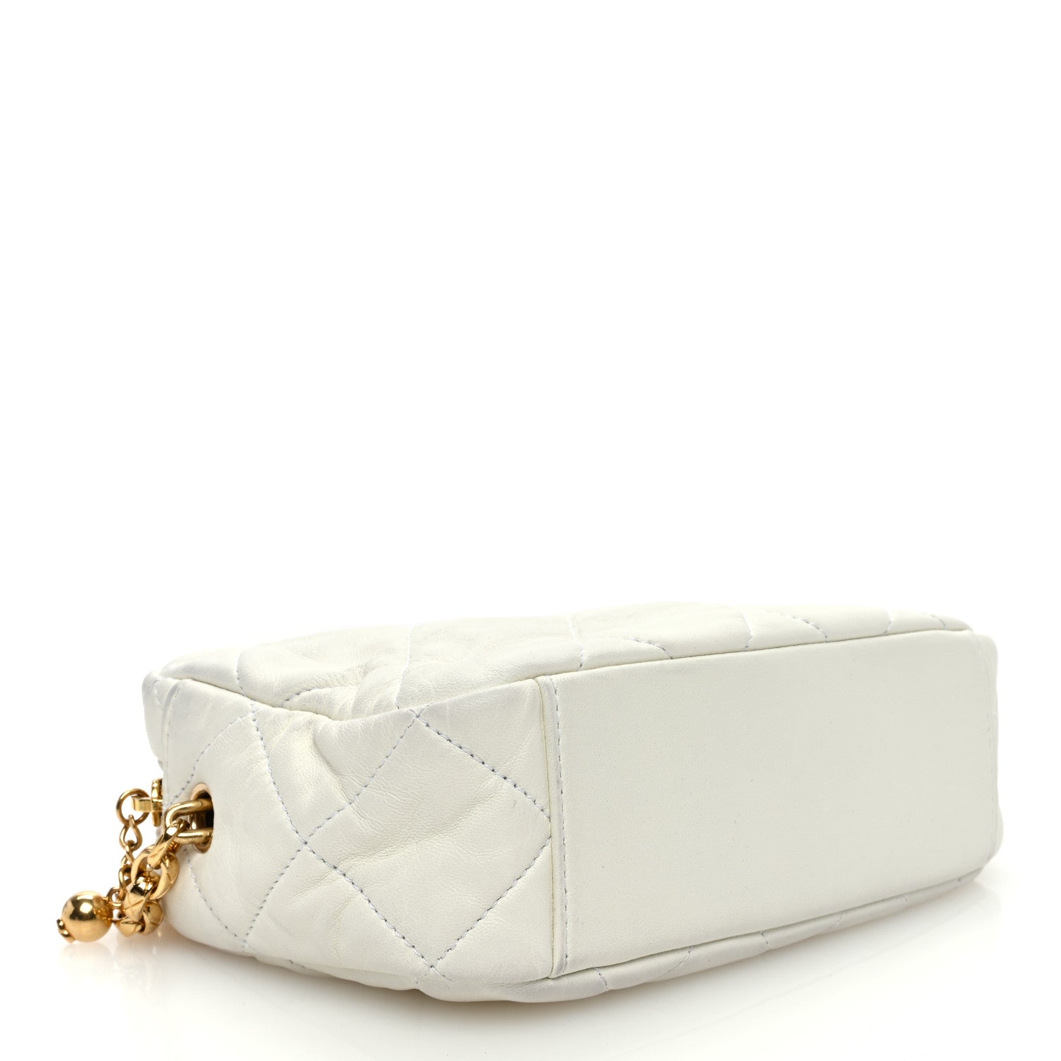 Chanel Lambskin Pearl Quilted CC Mini Camera Case White 4 of 11