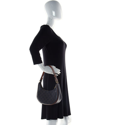 Celine Triomphe Canvas Calfskin Ava Shoulder Bag Tan 2 of 11