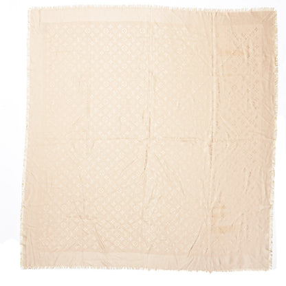 Louis Vuitton Silk Wool Monogram Shine Shawl Gold 1 of 3