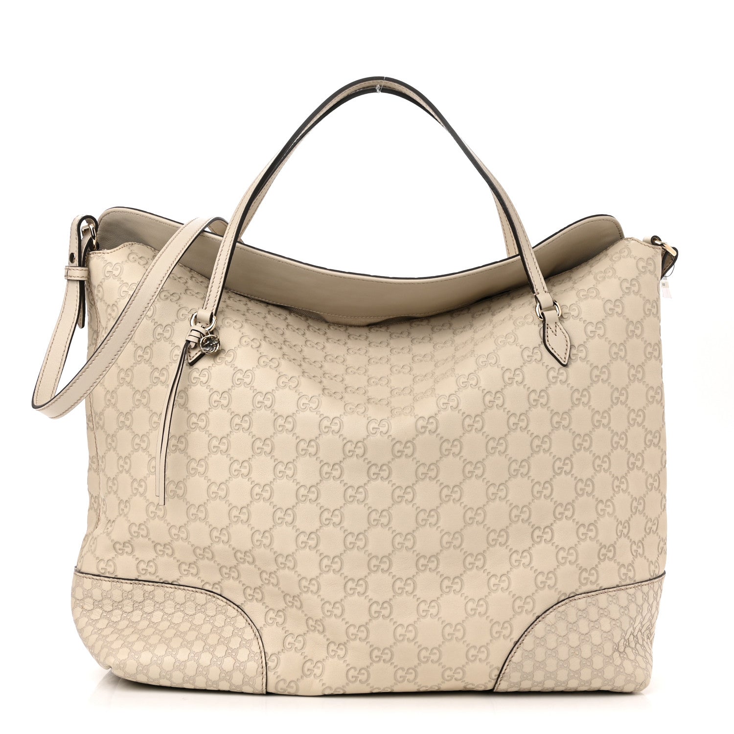 Gucci Guccissima Large Bree Foldover Tote Off White 1 of 9