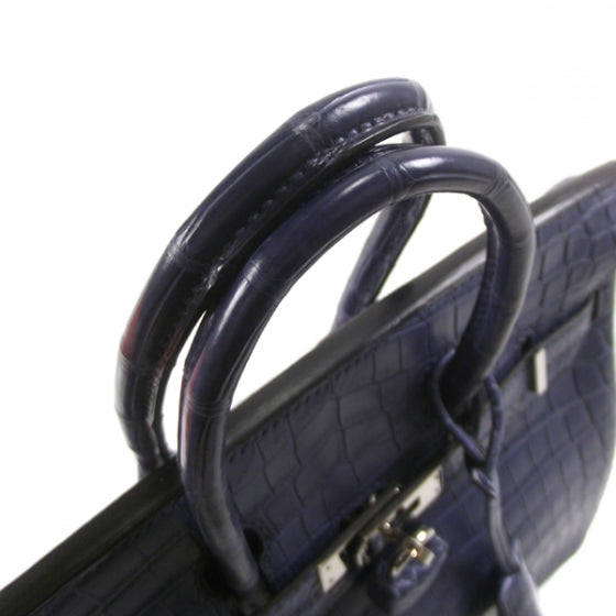 Niloticus Crocodile BIRKIN 25 Matte Bleu Brighton Palladium