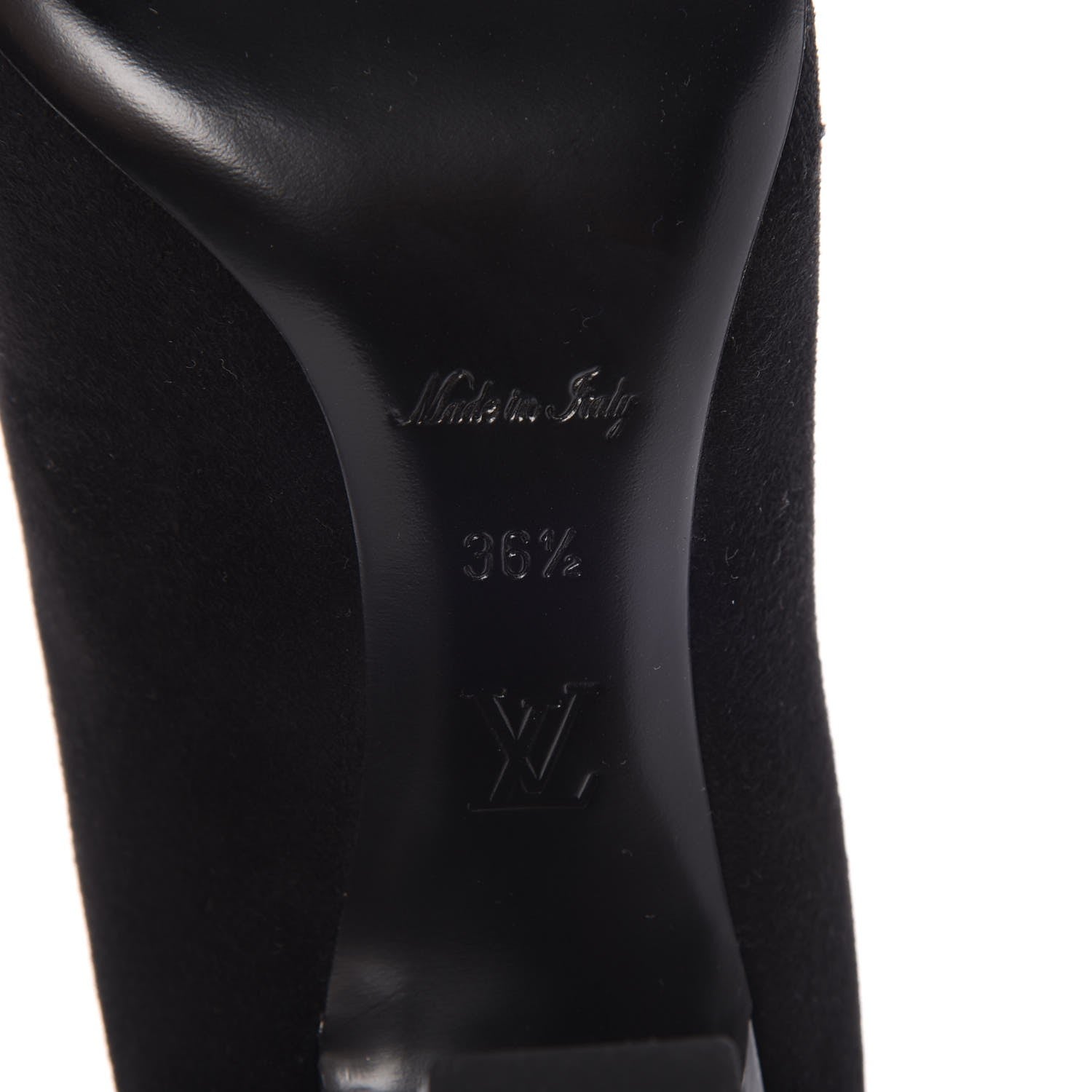 Louis Vuitton Suede Monogram Uniformes Cap Toe Chelsea 75mm Ankle Boots 36.5 Black 6 of 8