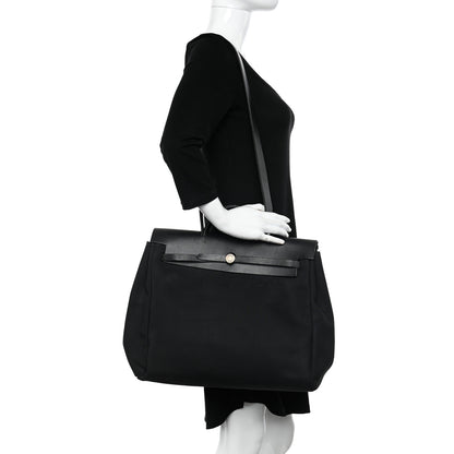 Hermes Toile Vache Calfskin Herbag 39 MM Black 2 of 12