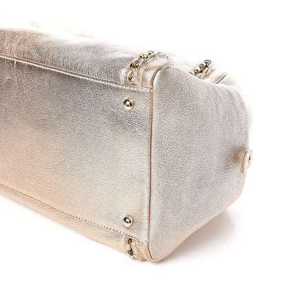 Chanel Metallic Goatskin Large Luxe Ligne Bowler Light Gold 8 of 9