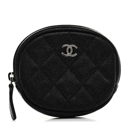 Chanel Iridescent Caviar Quilted Zip Around Classic Coin Purse Black 1 of 8