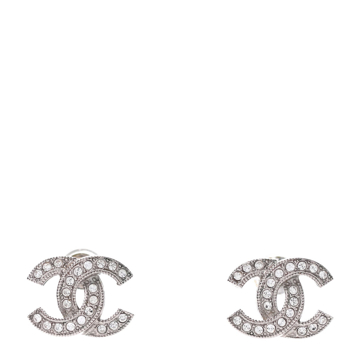 Crystal CC Earrings Silver