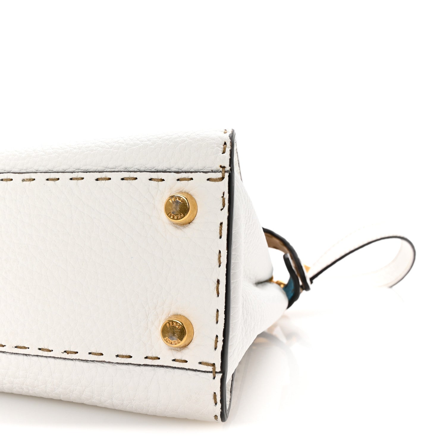 Fendi Cuoio Romano Selleria Medium Peekaboo Iconic Essentially Satchel White Papiro Pool 9 of 9