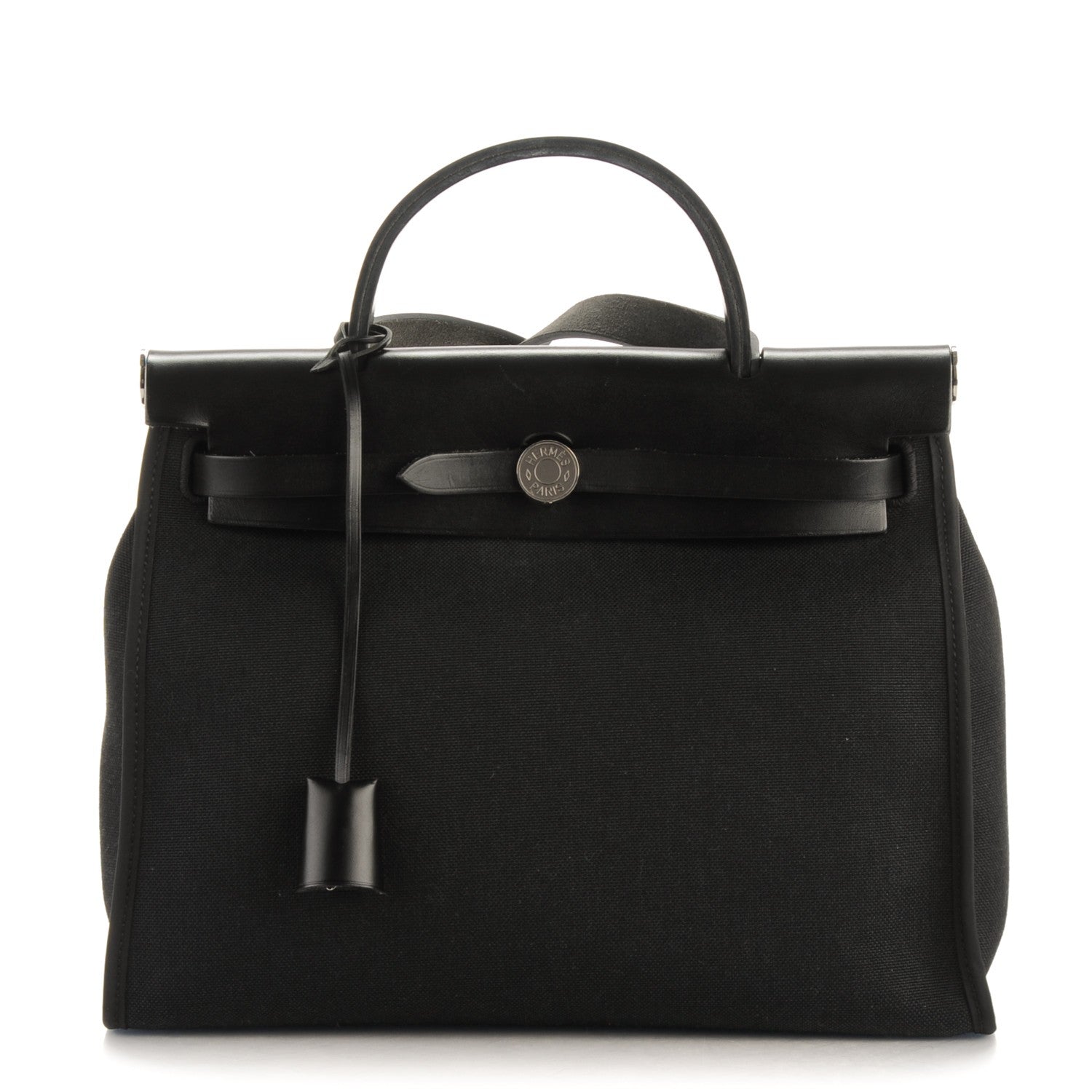 Hermes Military Toile Vache Hunter Herbag Zip PM 31 Black 1 of 6