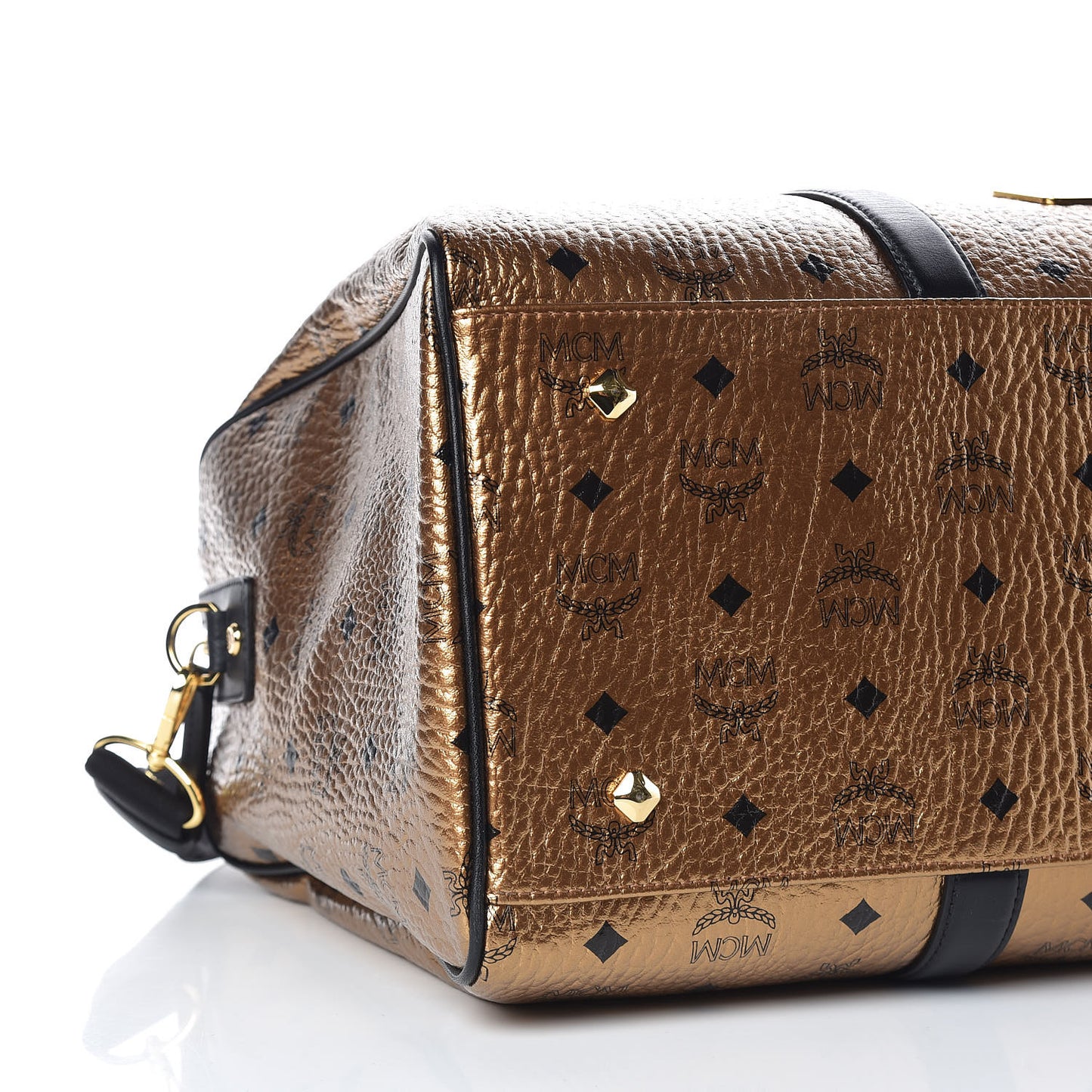 Metallic Visetos Medium Traveler Weekender Bag Gold