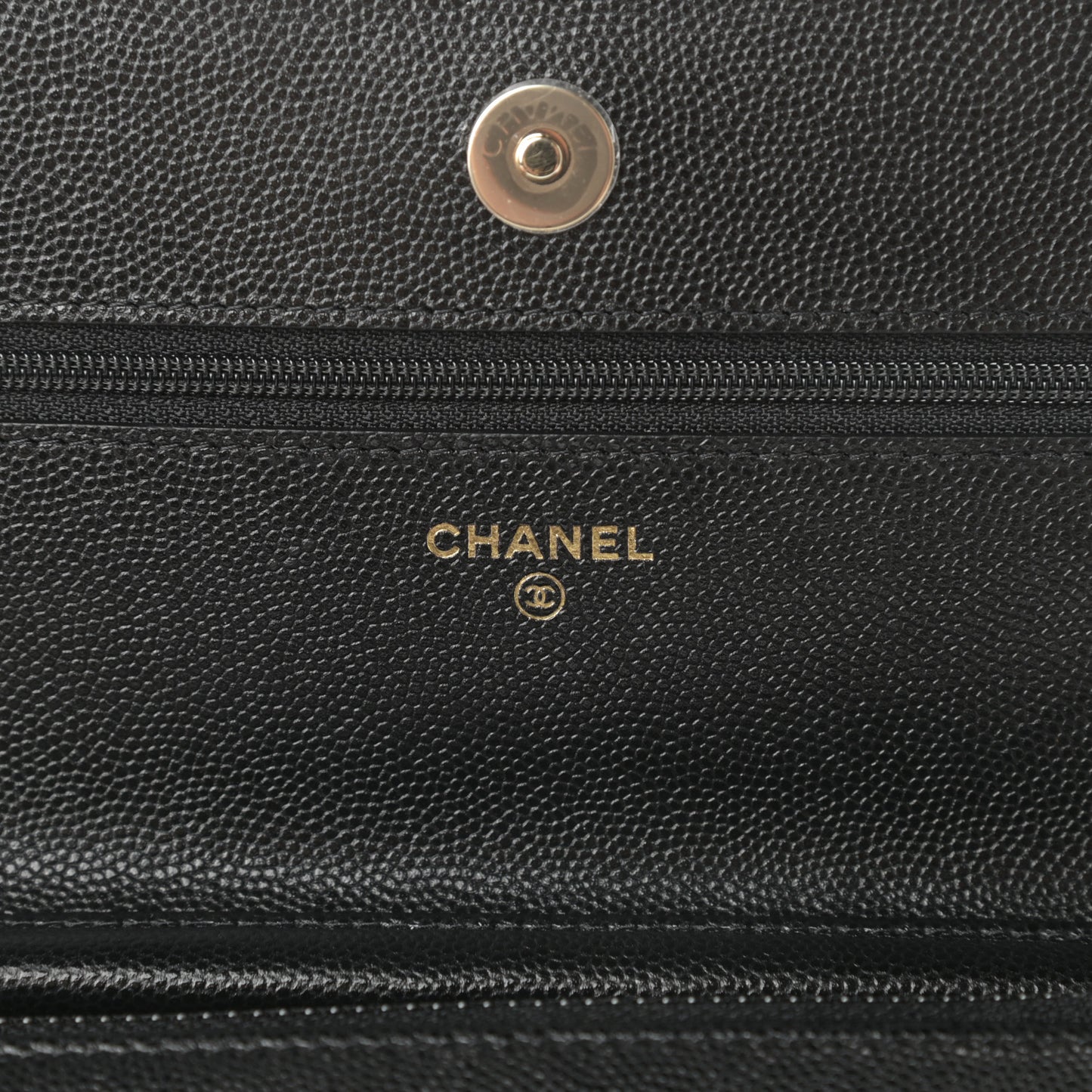Caviar Quilted French New Wave Chain CC Wallet On Chain WOC Black