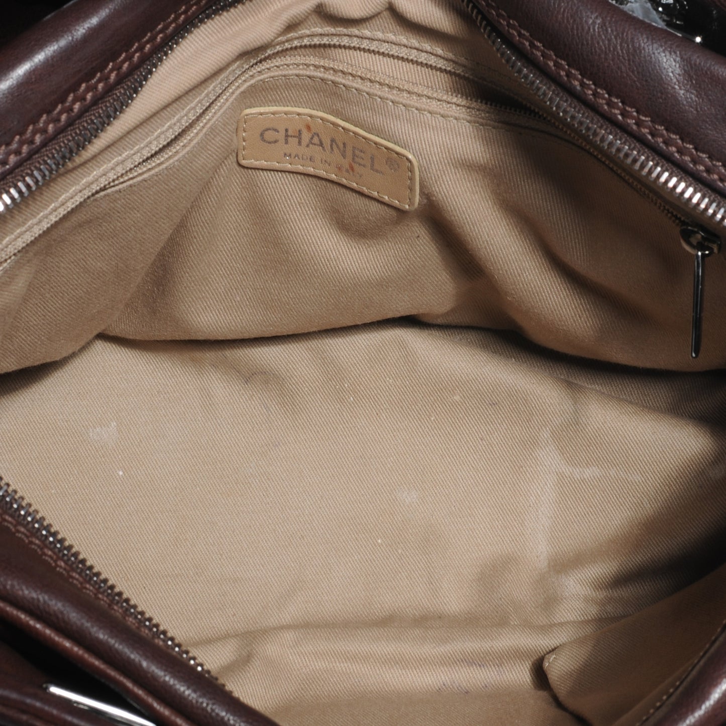 Calfskin Small Diamond Stitch Tote Brown