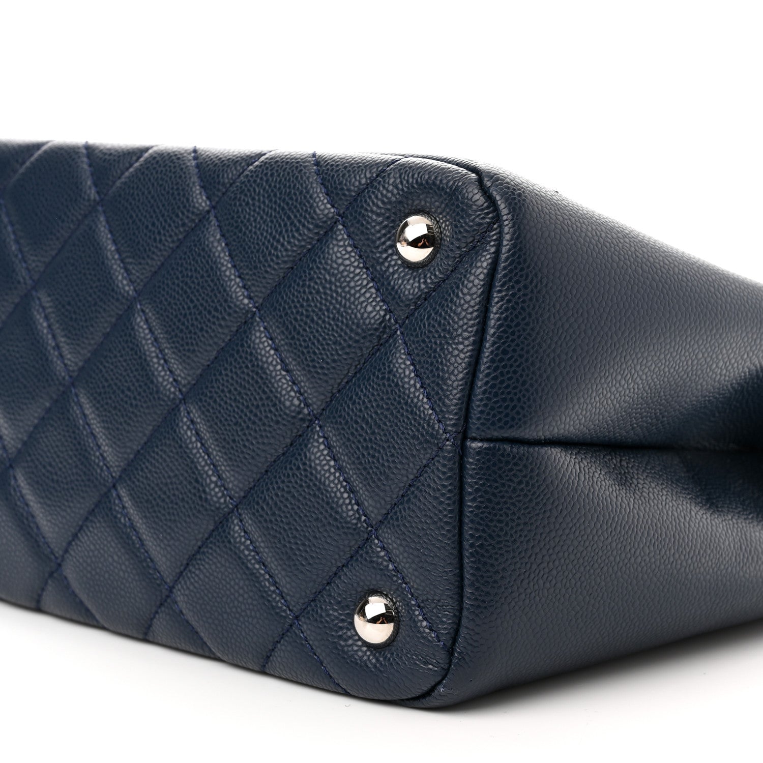 Chanel Caviar Quilted Timeless CC Soft Tote Navy Blue 10 of 10