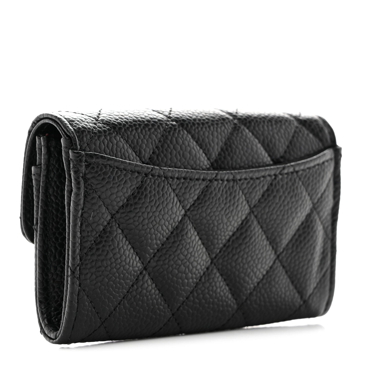 Chanel Caviar Quilted Flap Card Holder Wallet Black 3 of 9