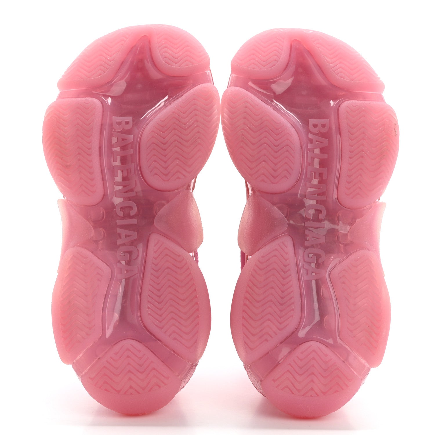 Balenciaga Fabric Mesh Clear Sole Womens Triple S Sneakers 37 Pink 5 of 10