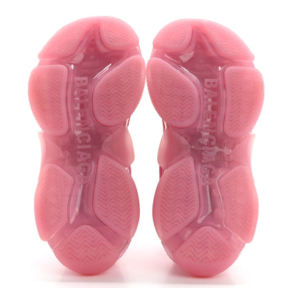 Balenciaga Fabric Mesh Clear Sole Womens Triple S Sneakers 37 Pink 5 of 10
