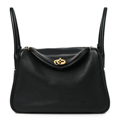 Hermes Taurillon Clemence Lindy 26 Black 1 of 11