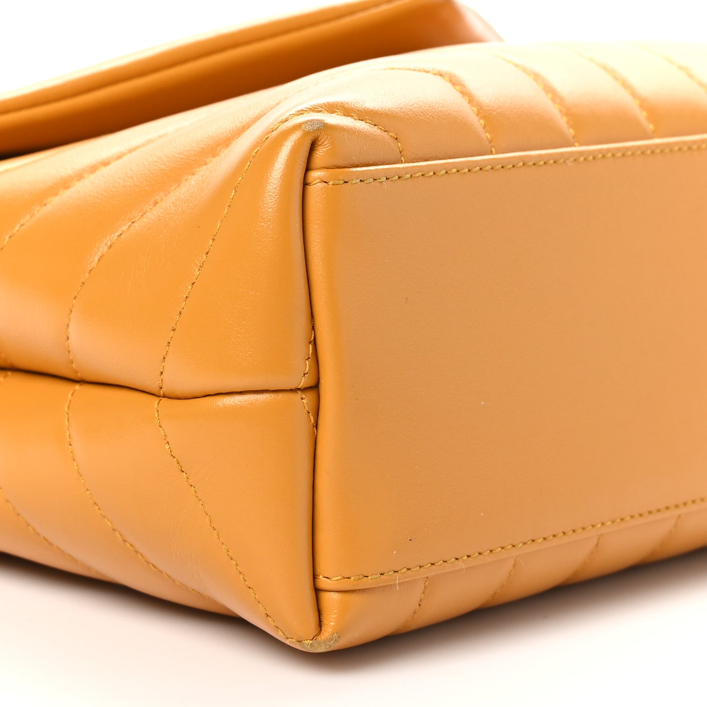Calfskin Y Quilted Monogram Small Loulou Chain Satchel Cheddar