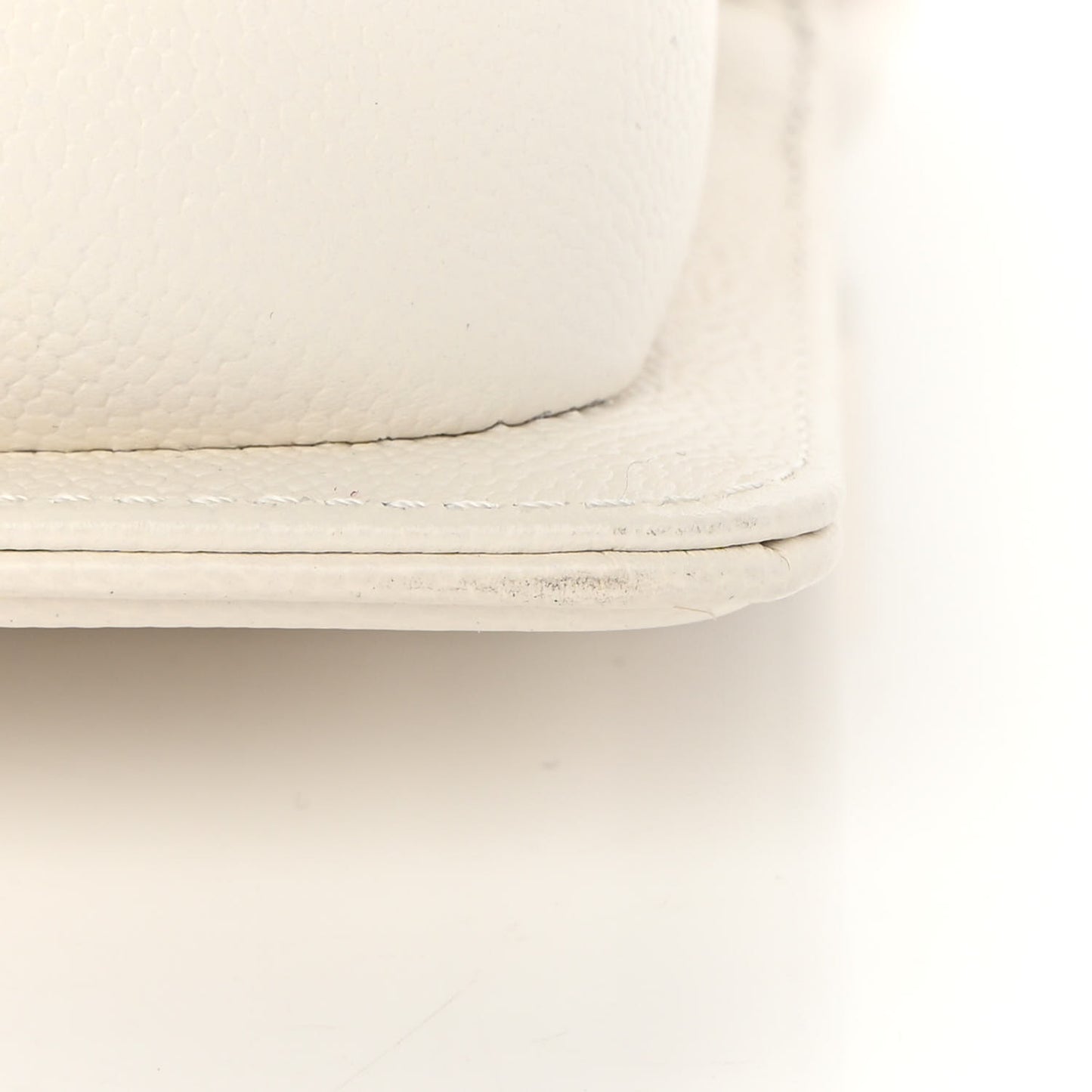 Caviar Quilted Small Boy Flap White