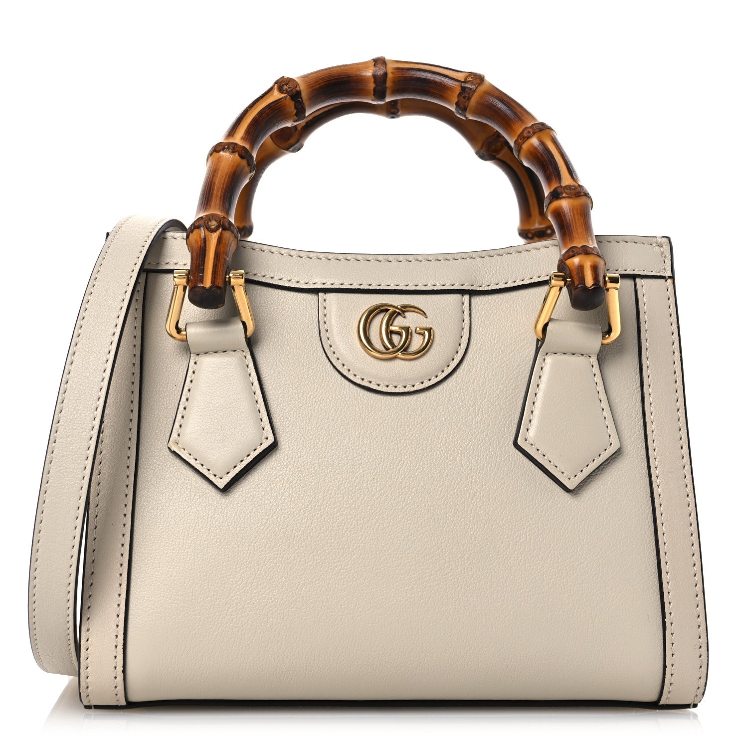 Gucci Wonka Grain Calfskin Mini Diana Tote Bag Mystic White 1 of 13