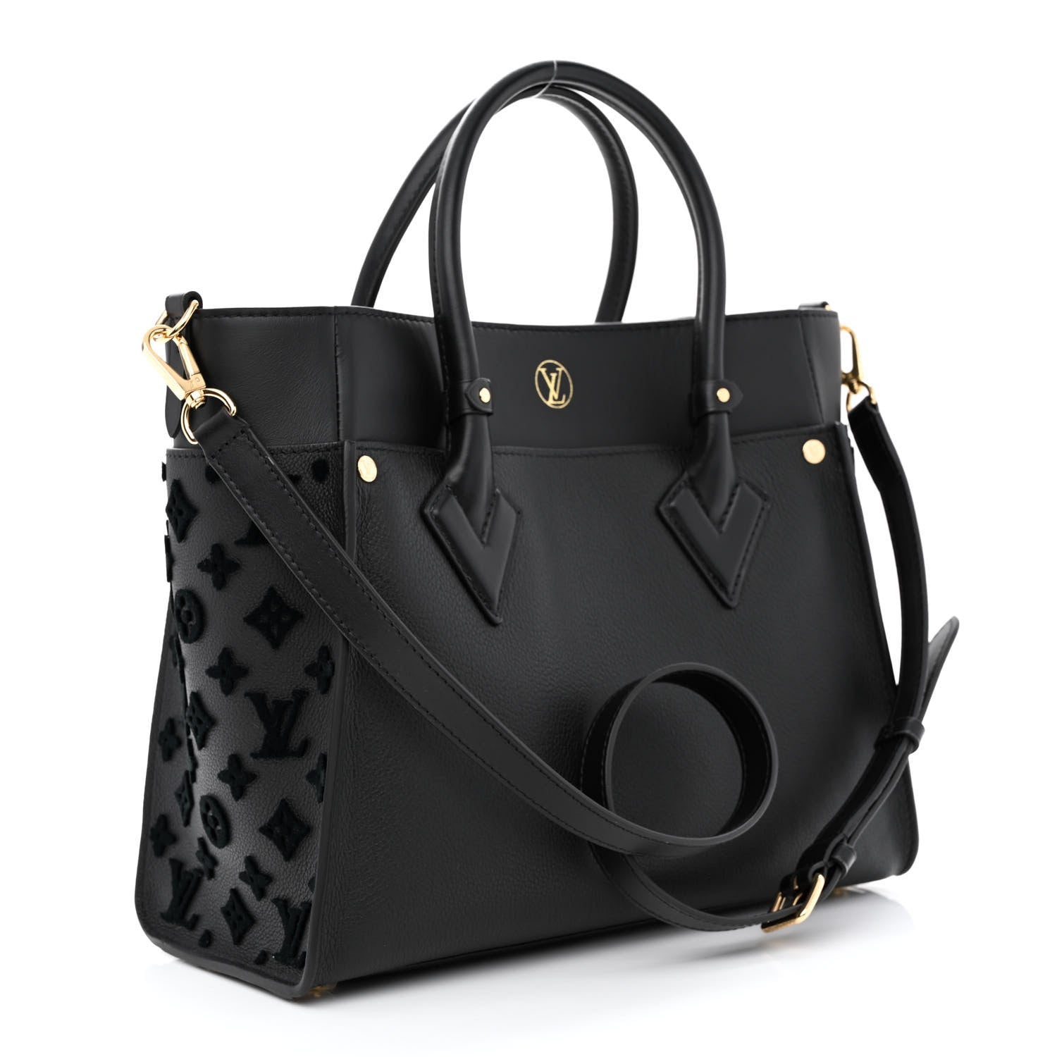 Louis Vuitton Calfskin Monogram Tufting On My Side Black 3 of 10