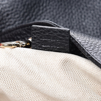 Gucci Pebbled Calfskin Large Soho Chain Shoulder Bag Black 7 of 10