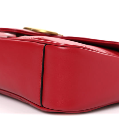 Gucci Calfskin Matelasse Small GG Marmont Shoulder Bag Hibiscus Red 10 of 10