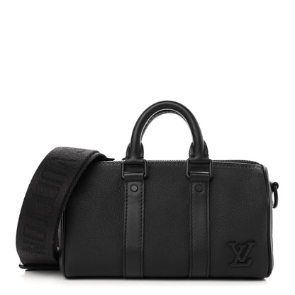 Louis Vuitton Grained Calfskin Aerogram Keepall XS Black 1 of 9
