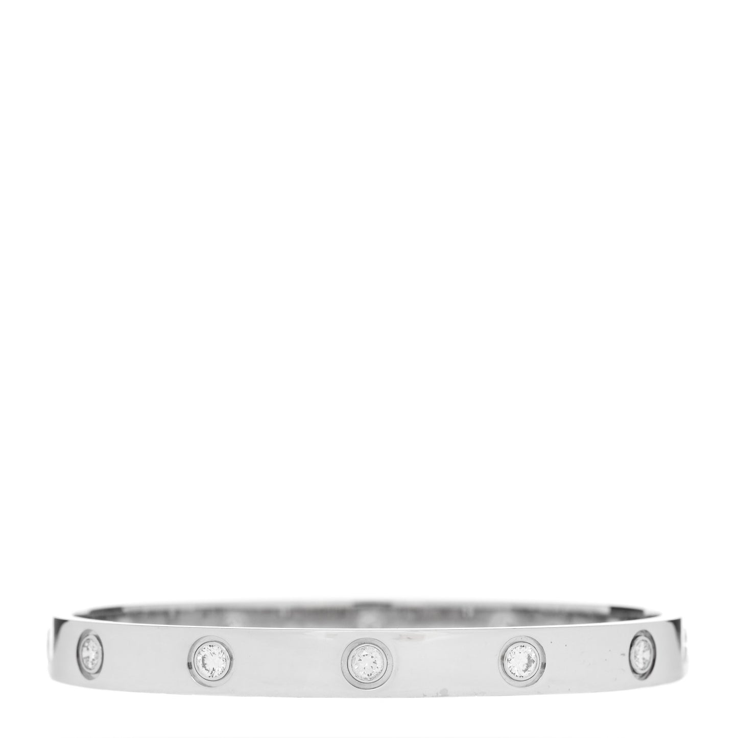 18K White Gold 10 Diamond LOVE Bracelet 16
