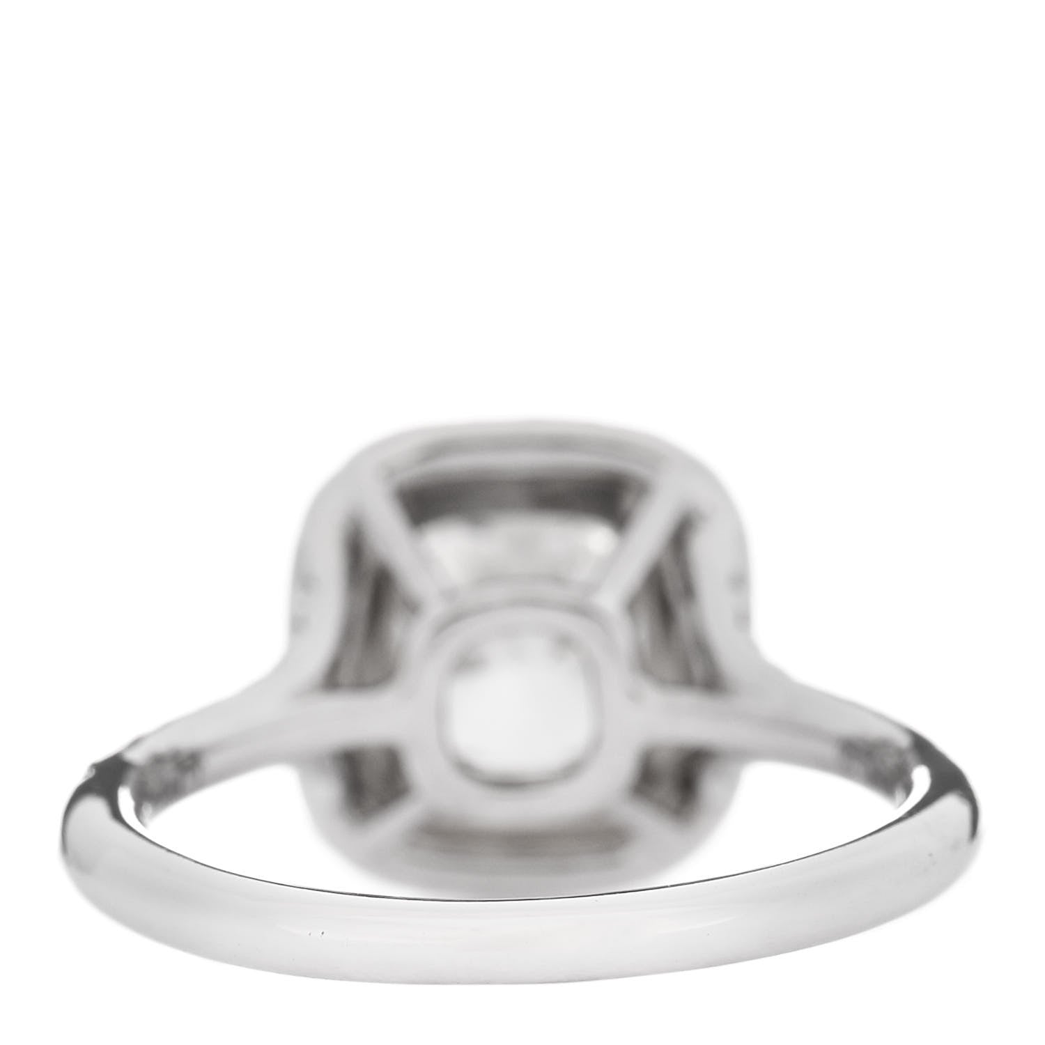 Tiffany Platinum Diamond 1.10ct Soleste Cushion Cut Double Halo Engagement Ring 49 5 4 of 7