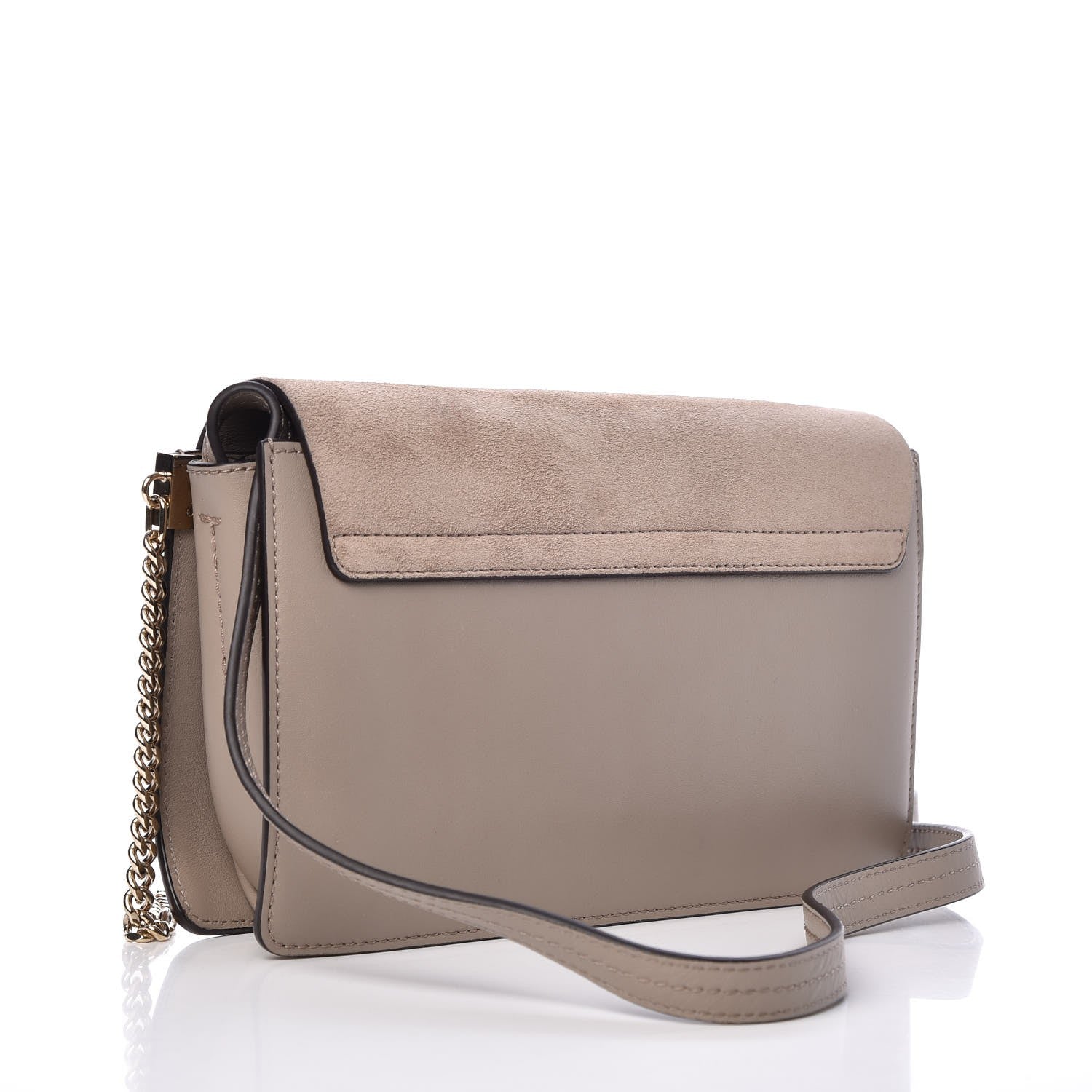Chloe Suede Calfskin Small Faye Shoulder Bag Motty Grey 3 of 7