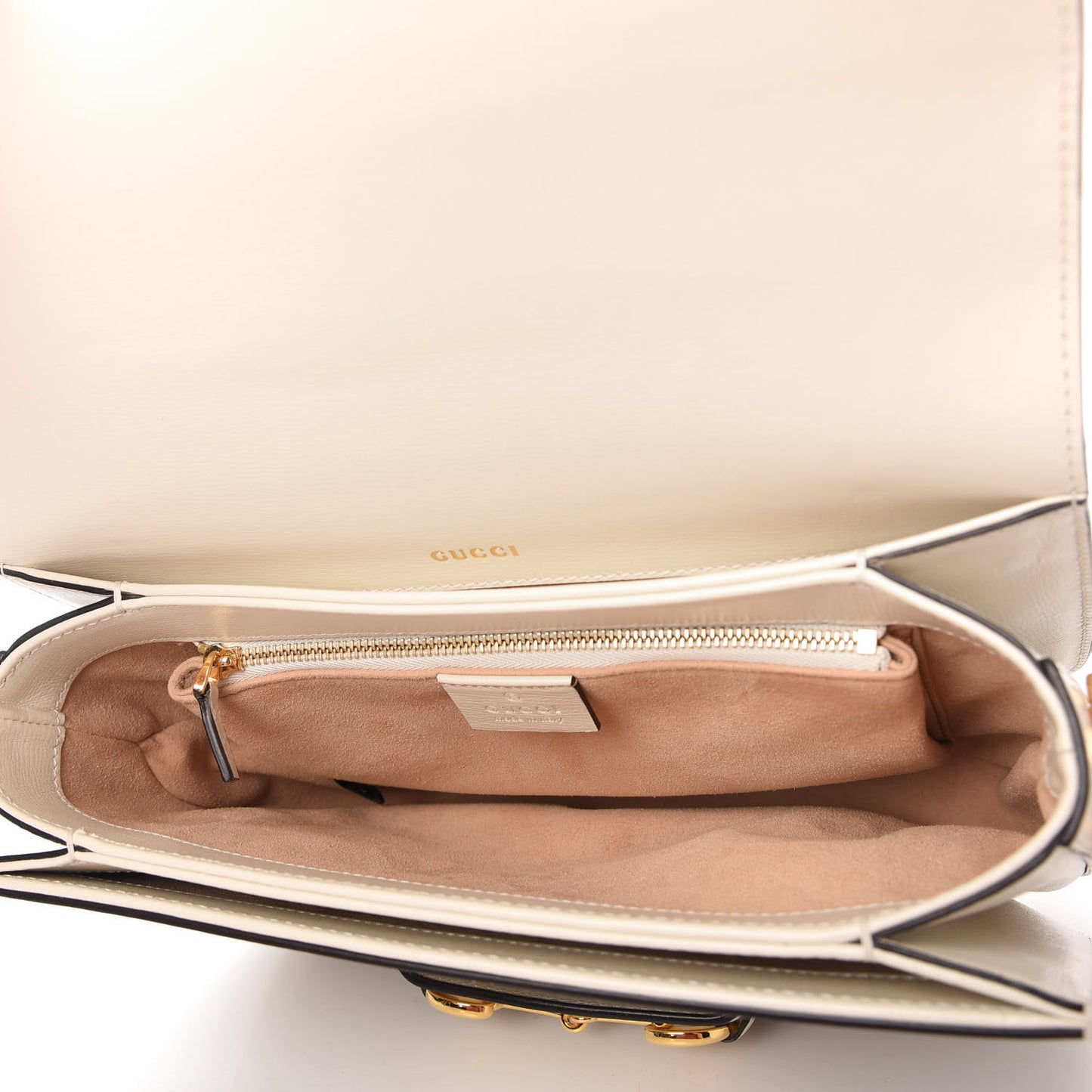 GG Supreme Monogram Horsebit 1955 Shoulder Bag Beige Mystic White