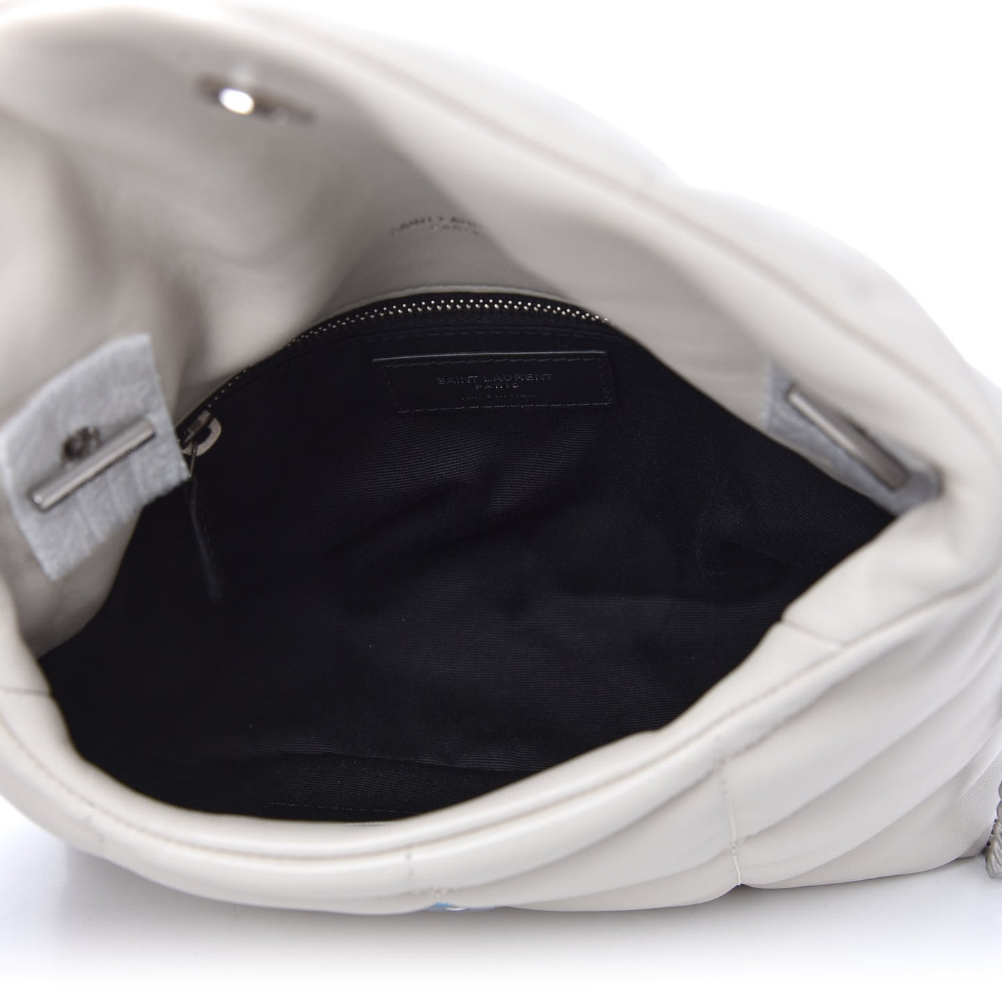 Lambskin Quilted Toy Loulou Puffer Monogram Chain Satchel Crema Soft