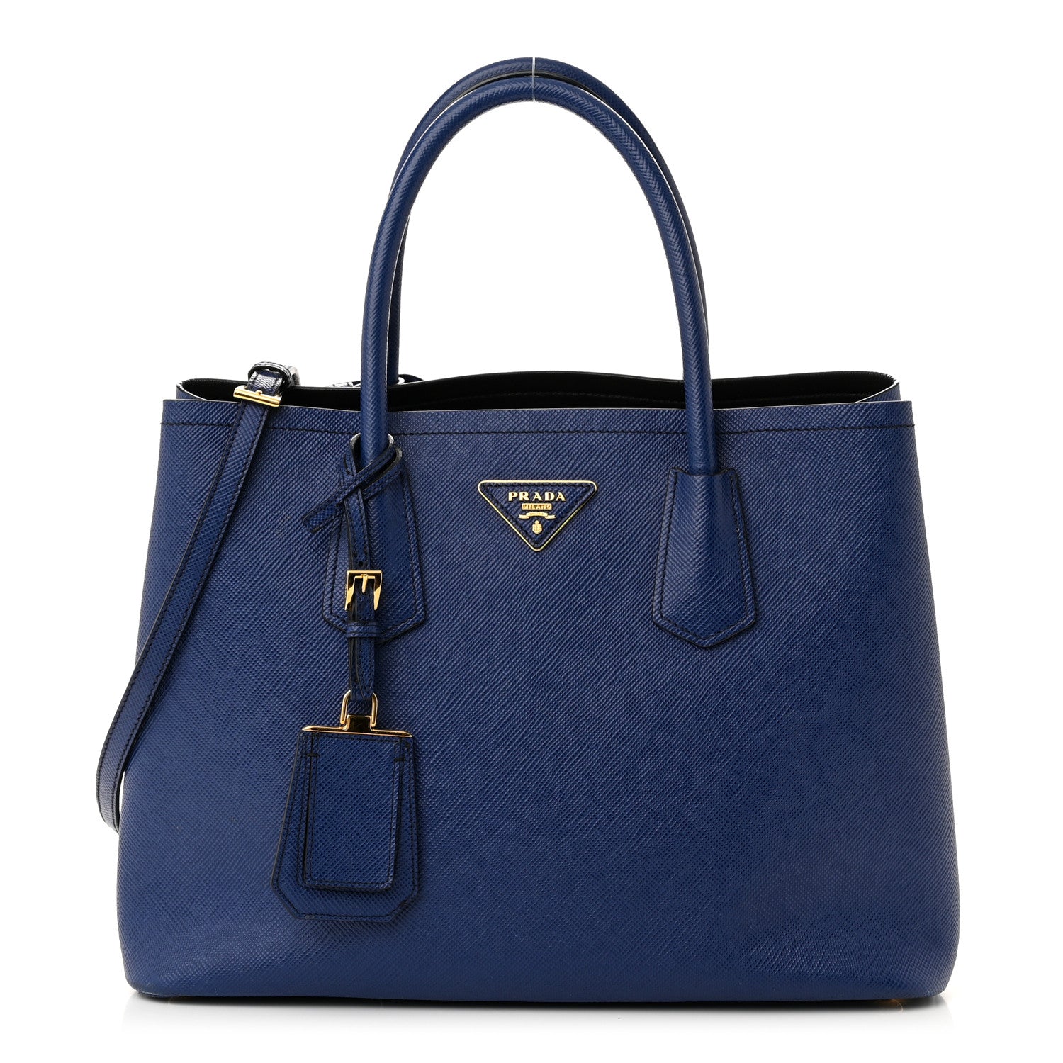 Prada Saffiano Cuir Medium Double Bag Inchiostro 1 of 11