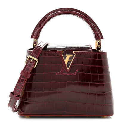 Louis Vuitton Crocodile Mini Capucines Bordeaux 1 of 8