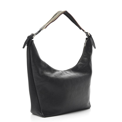Burberry Grainy Calfskin Large Hobo Black 3 of 10