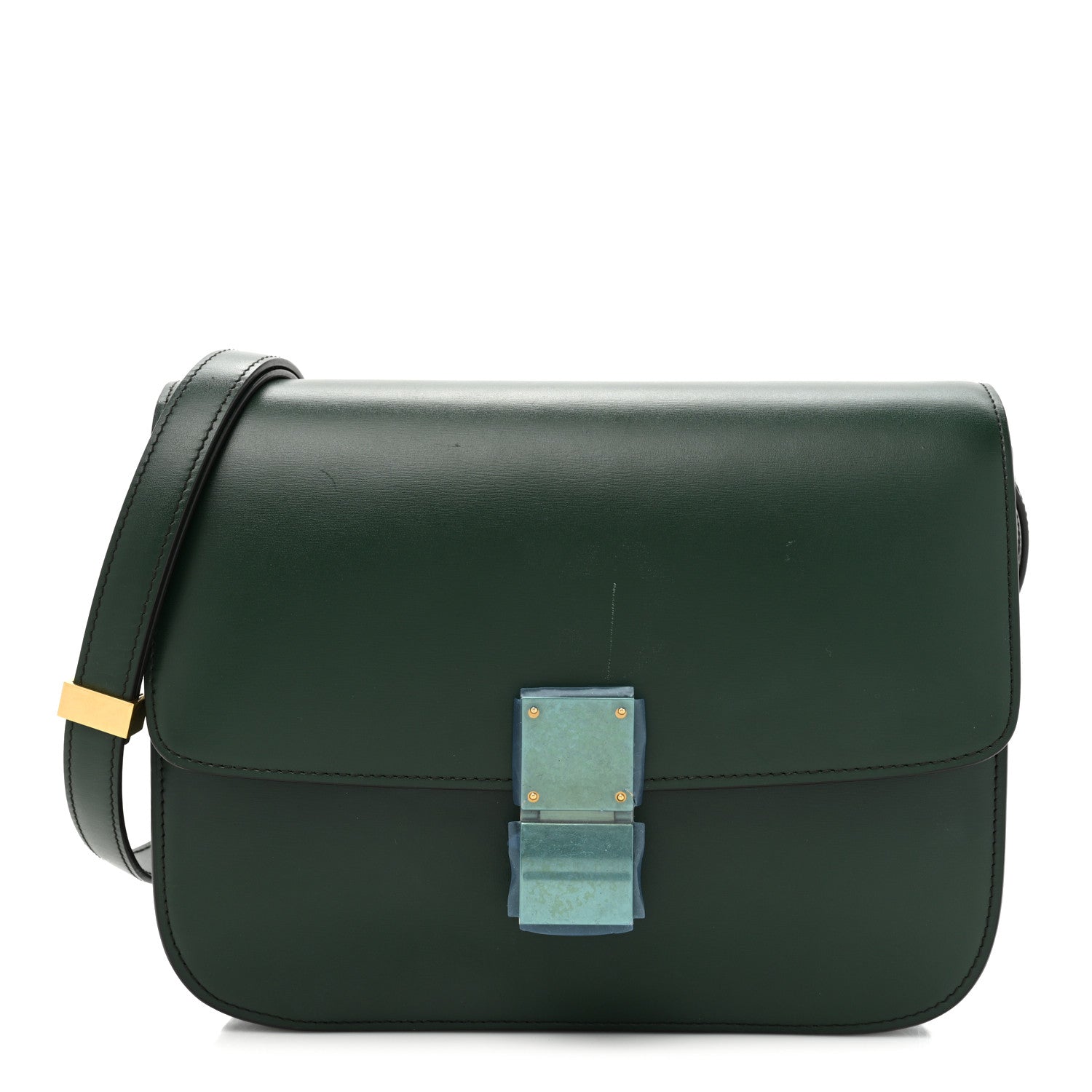 Celine Box Calfskin Medium Classic Box Flap Bag Dark Green 1 of 12