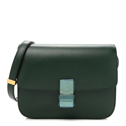 Celine Box Calfskin Medium Classic Box Flap Bag Dark Green 1 of 12