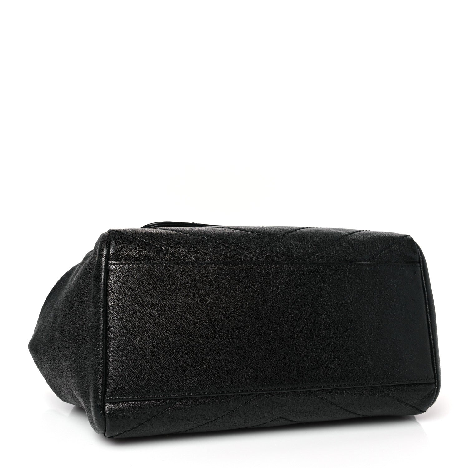 Saint Laurent Pebbled Lambskin Chevron Monogram Small Nolita Black 4 of 9
