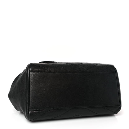 Saint Laurent Pebbled Lambskin Chevron Monogram Small Nolita Black 4 of 9