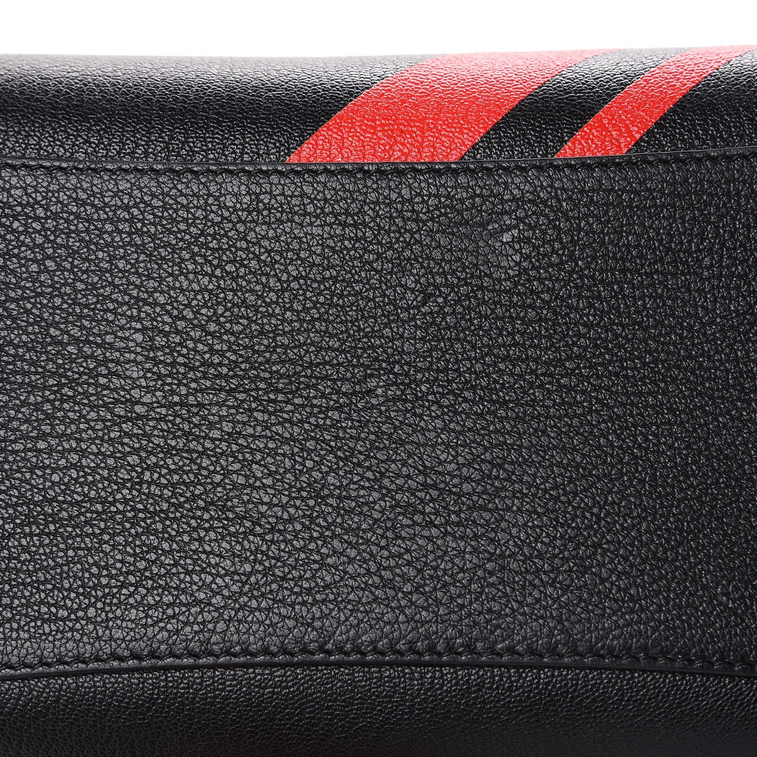 Givenchy Sugar Goatskin Striped Small Antigona Black Red 13 of 14