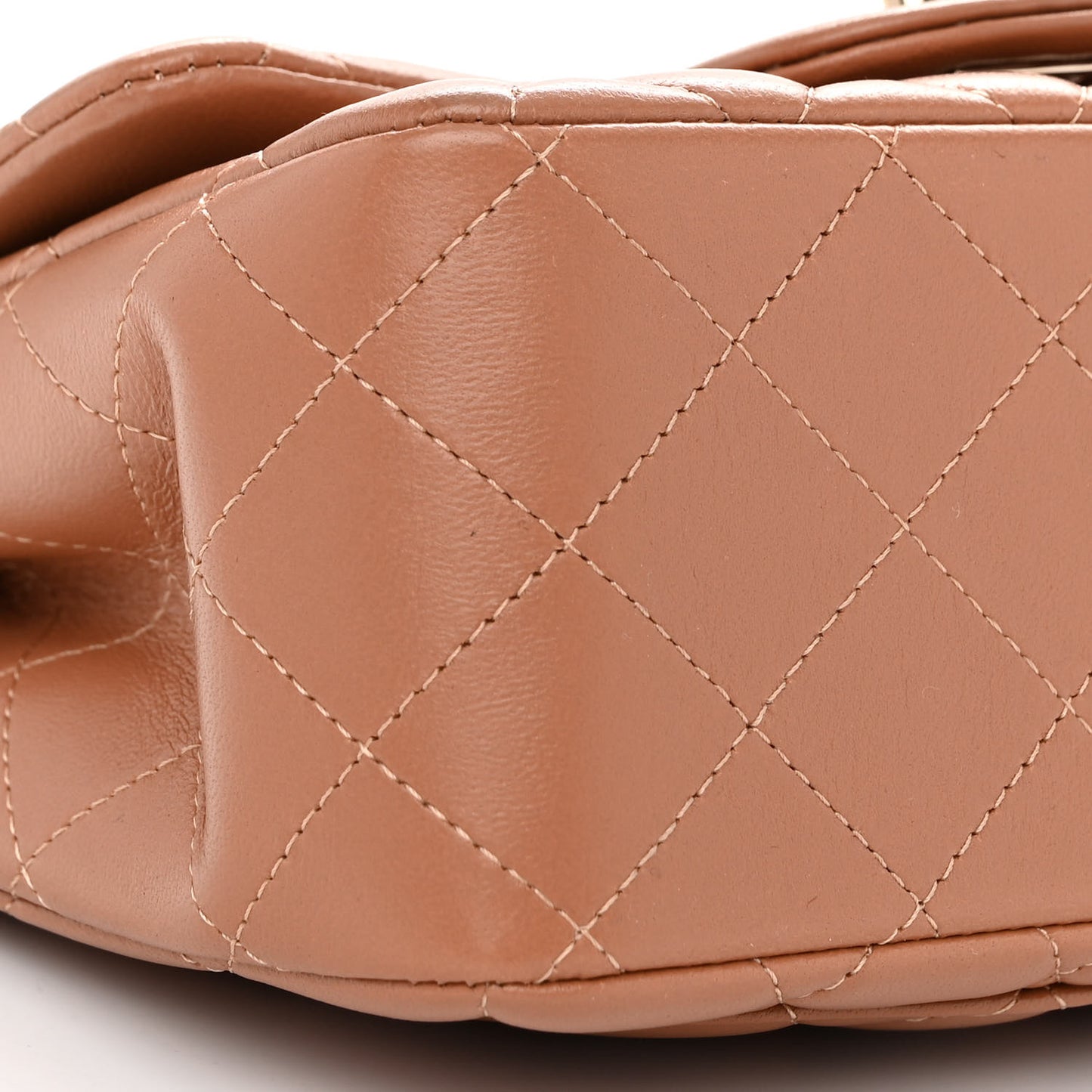 Lambskin Quilted Mini Square Flap Brown