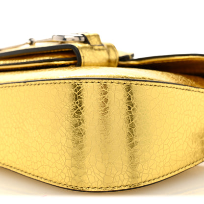 Gucci Metallic Demetra Mini Horsebit 1955 Asymmetric Shoulder Bag Gold 10 of 12