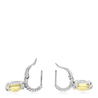 David Yurman Sterling Silver Diamond Citrine Chatelaine Drop Earrings 3 of 4