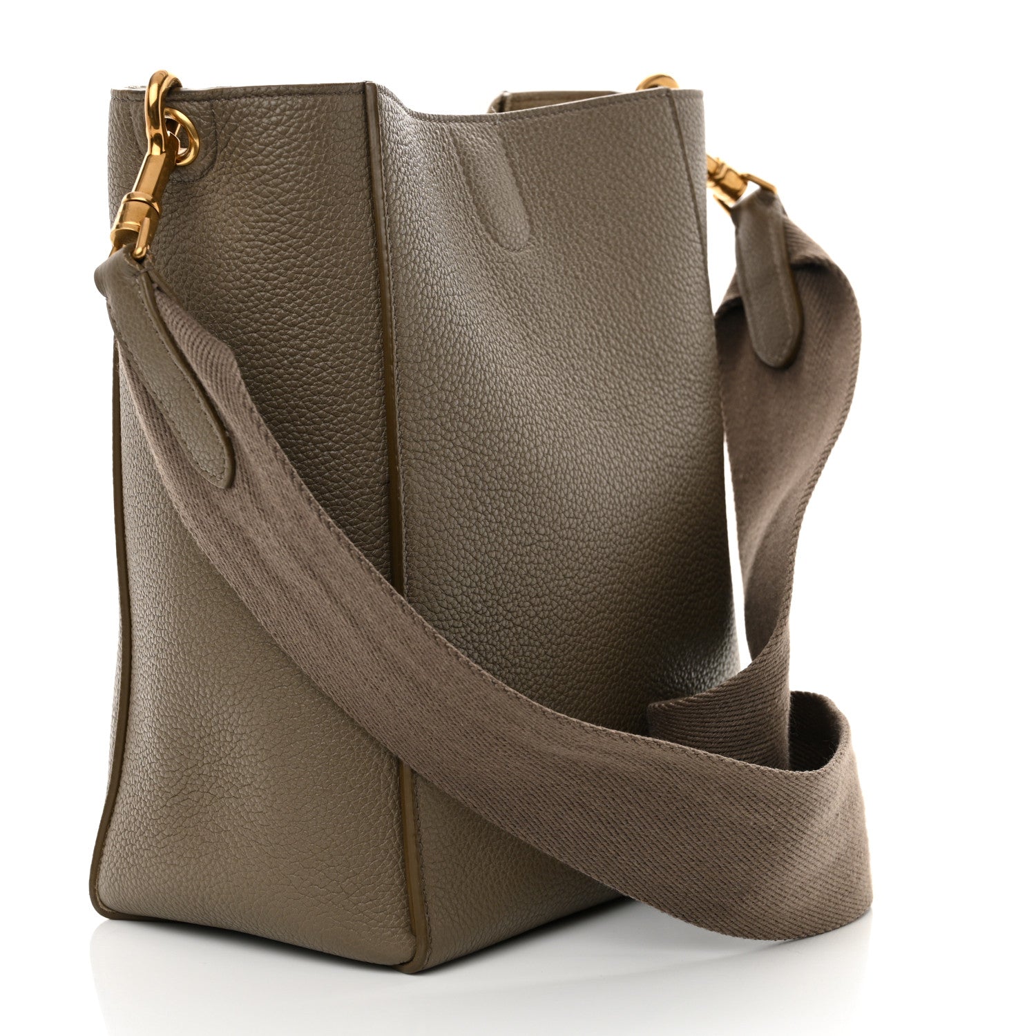 Celine Soft Grained Calfskin Small Sangle Bucket Bag Taupe 3 of 14